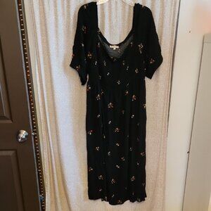 QVC All Worthy Floral Black Dress